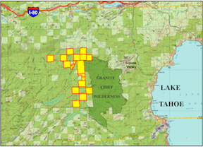 map for Granite Chief Wilderness Campaign